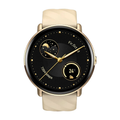 Montre intelligente dorée en acier inoxydable, appels Bluetooth et suivi santé complet